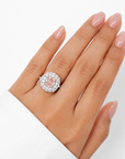 5.08 ct. Pink Square Cushion Lab Diamond Halo Ring