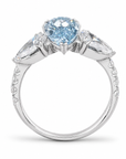 2.54 ct. Blue Pear Lab Diamond Ring
