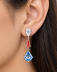 3.52 ct. Blue Lab Diamond Drop Earrings