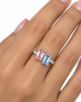 3.92 ct. Blue/Pink Lab Diamond 2-Piece Ring
