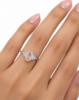 5.01 ct. Pink Oval Lab Diamond Three-Stone Ring