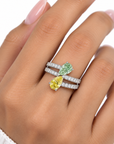 1.12 ct. Green/Yellow Lab Diamond 2-Piece Ring