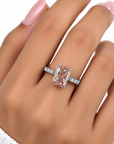 4.07 ct. Pink Radiant Lab Diamond Ring