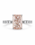 4.07 ct. Pink Radiant Lab Diamond Ring