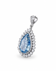 10.85 ct. Blue Lab Diamond Halo Pendant