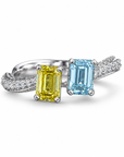 1.75 ct. Yellow/Blue Lab Diamond 2-Piece Ring