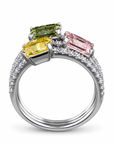3.21 ct. Tri-Color Lab Diamond 3-Piece Ring