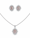 2.28 ct. Pink Oval Lab Diamond Pendant & Earrings Set