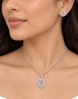 2.28 ct. Pink Oval Lab Diamond Pendant & Earrings Set
