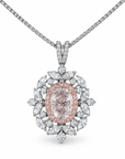 2.28 ct. Pink Oval Lab Diamond Pendant & Earrings Set
