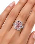 5.03 ct. Pink Lab Diamond Halo Ring
