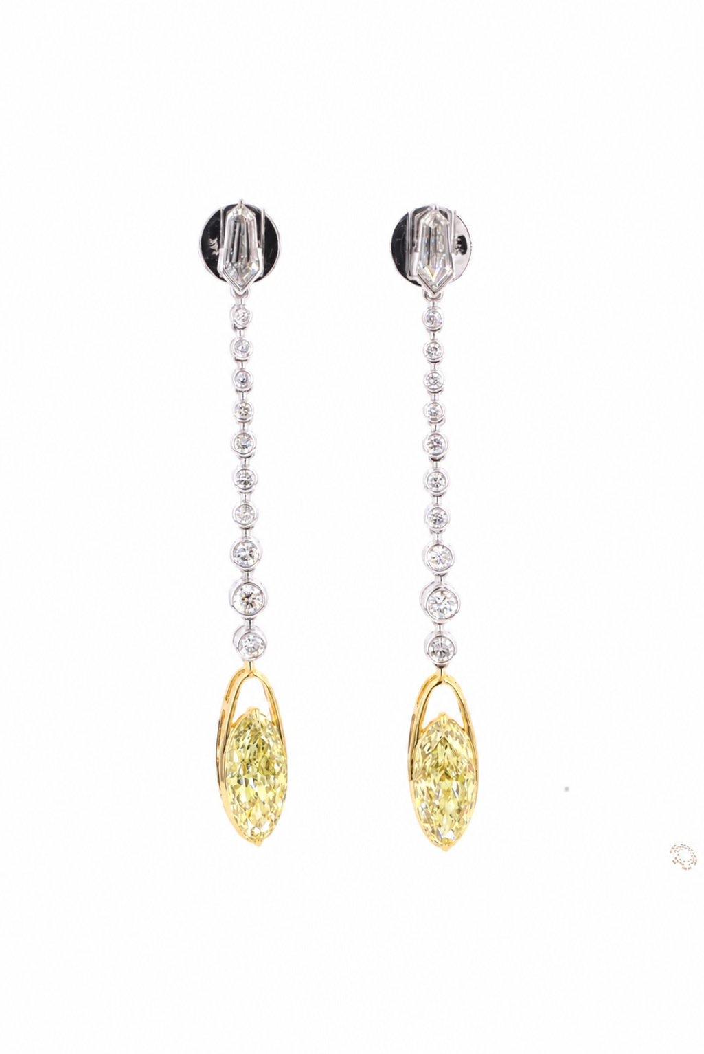 3.07 ct. Yellow Oval Lab Diamond Drop Earrings