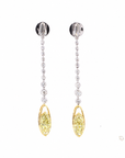 3.07 ct. Yellow Oval Lab Diamond Drop Earrings