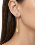3.07 ct. Yellow Oval Lab Diamond Drop Earrings