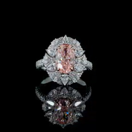 3.01 ct. Pink Lab Diamond Halo Ring