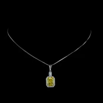 8.03 ct. Yellow Lab Diamond Halo Pendant