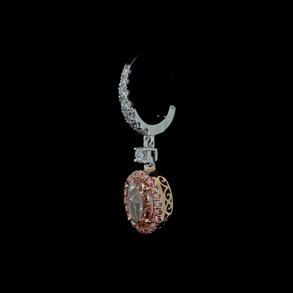 2.20 ct. Pink Elongated Oval Lab Diamond Earrings