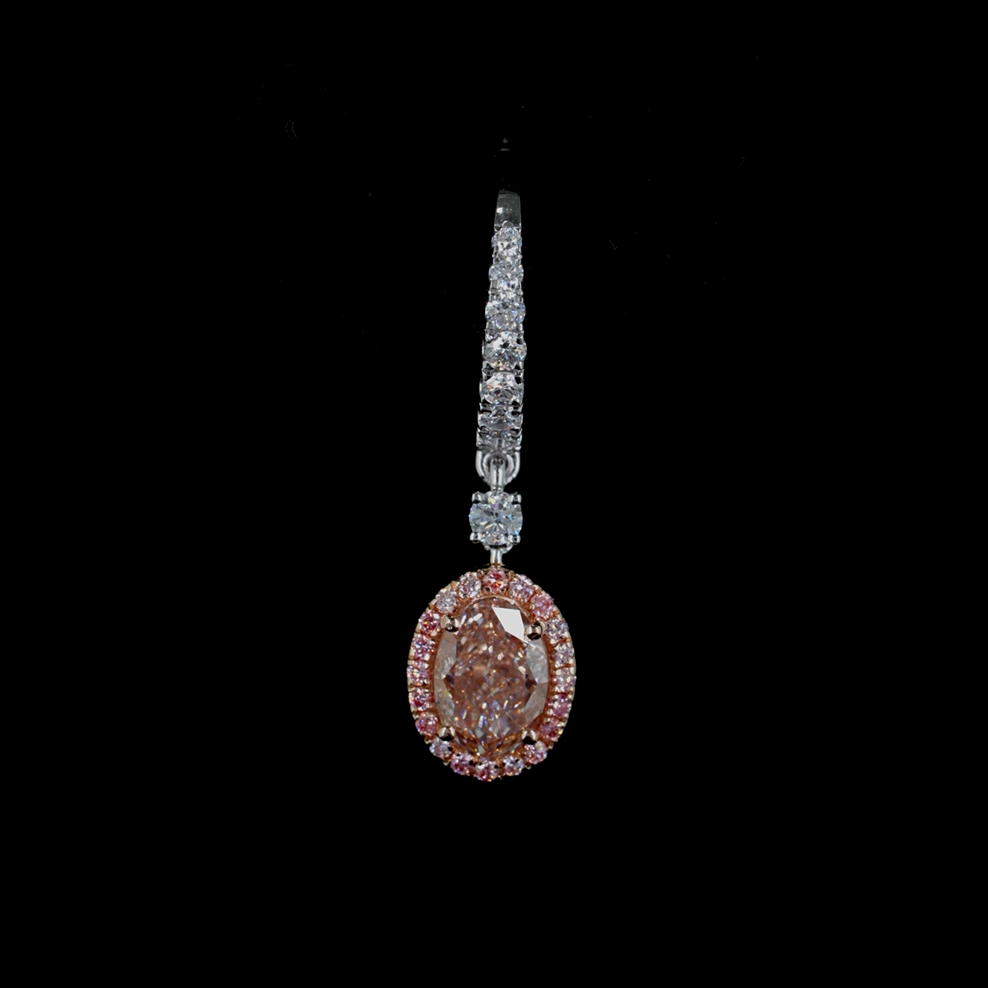 2.20 ct. Pink Elongated Oval Lab Diamond Earrings