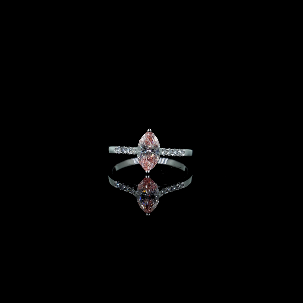0.86 ct. Pink Marquise Lab Diamond Ring