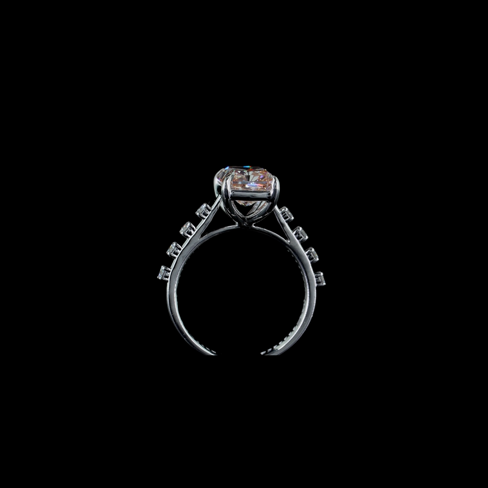 4.07 ct. Pink Radiant Lab Diamond Ring
