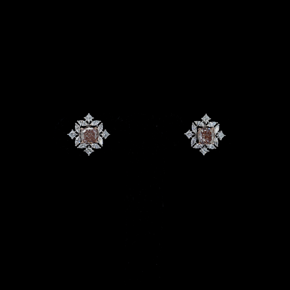 3.34 ct. Pink Elongated Cushion Lab Diamond Earrings