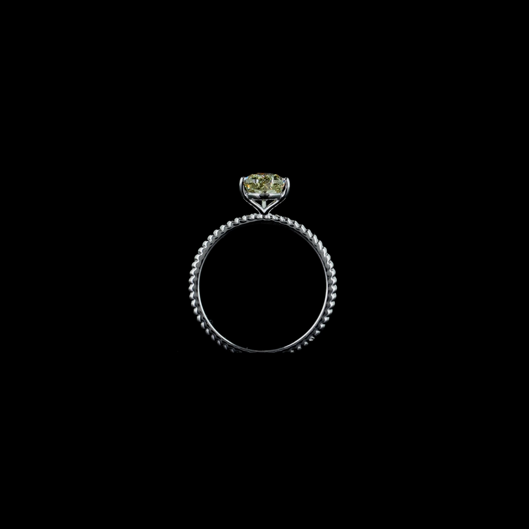 1.56 ct. Yellow Pear Lab Diamond Halo Ring