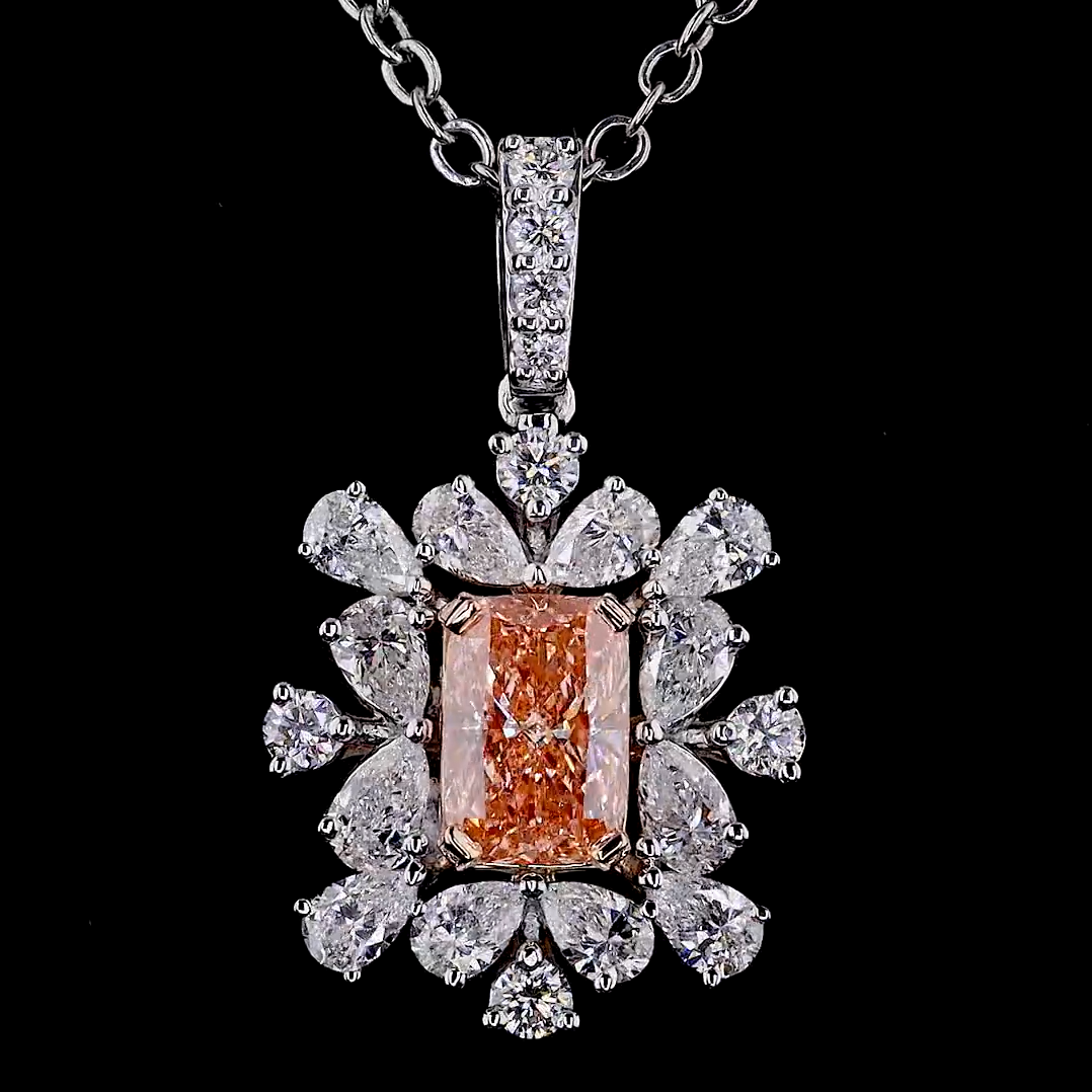 1.06 ct. Pink Elongated Cushion Lab Diamond Pendant