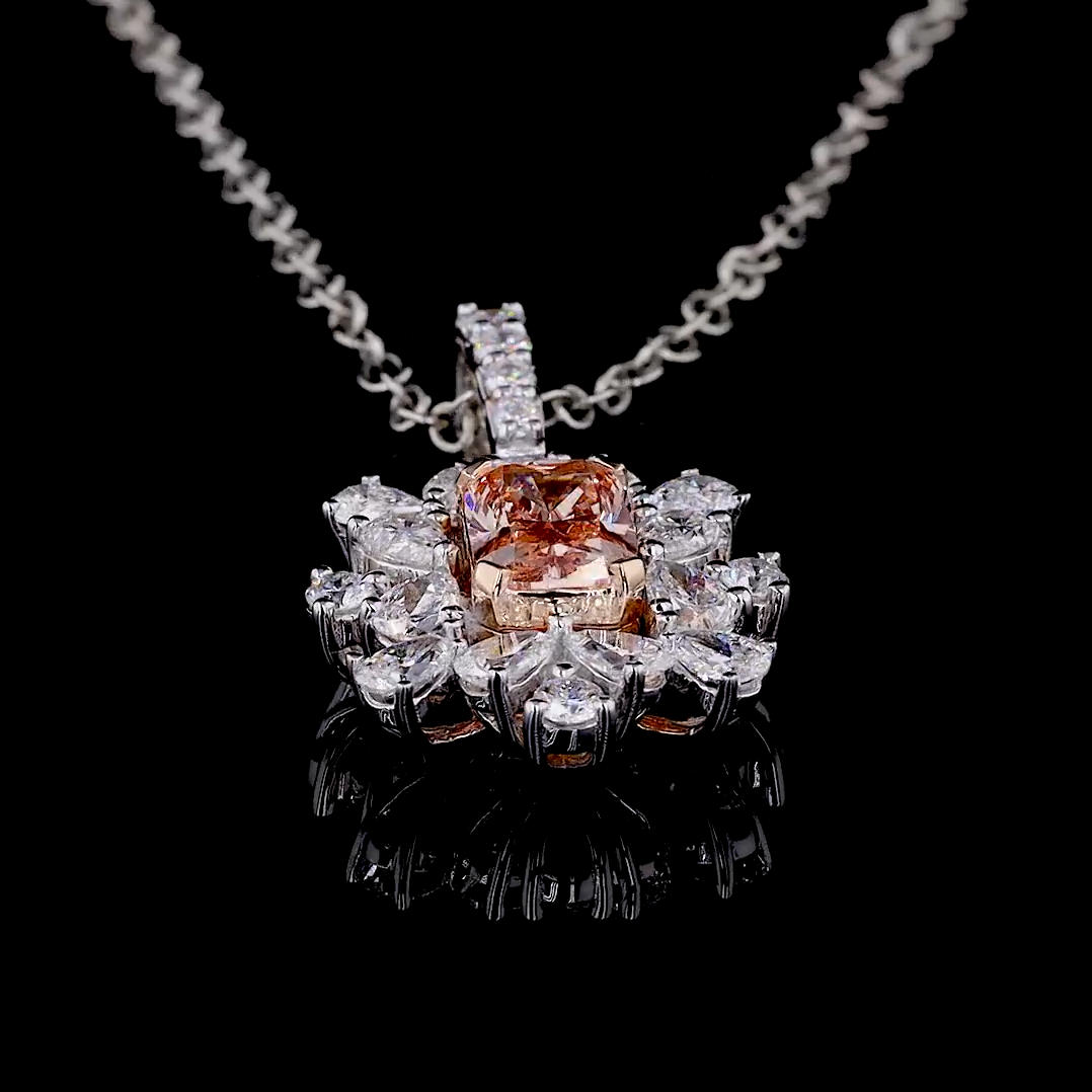 1.06 ct. Pink Elongated Cushion Lab Diamond Pendant