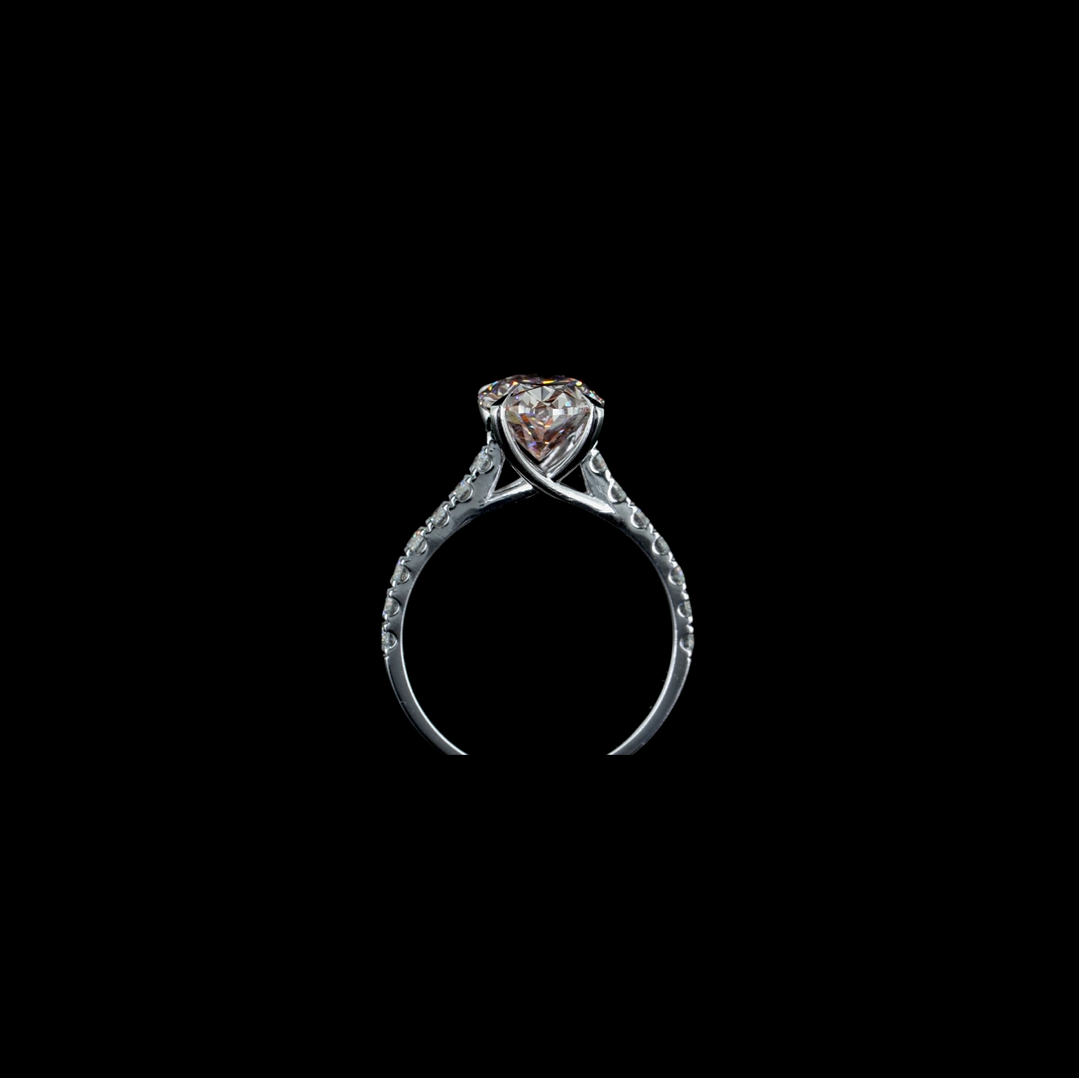 3.01 ct. Pink Oval Lab Diamond Halo Ring