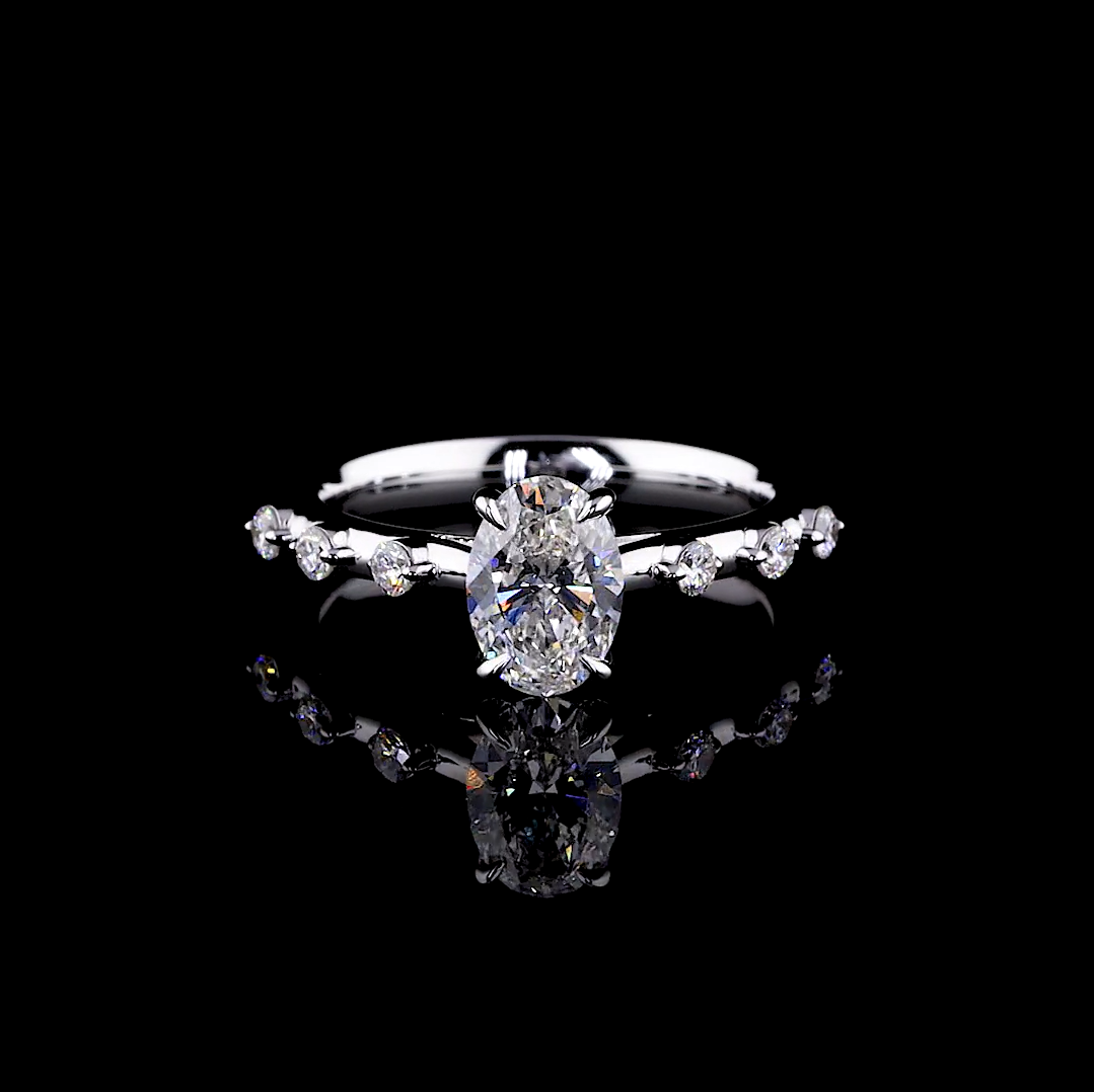 1.00 ct. Oval Lab Diamond Halo Ring