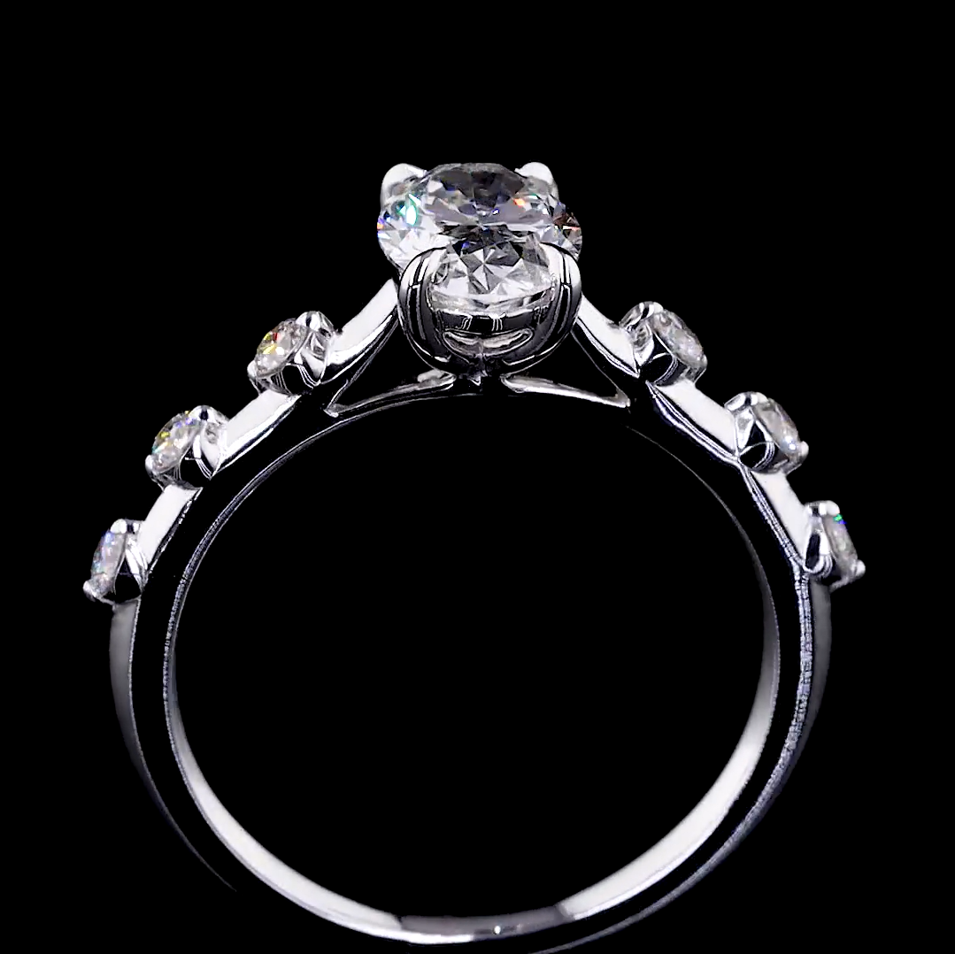 1.00 ct. Oval Lab Diamond Halo Ring