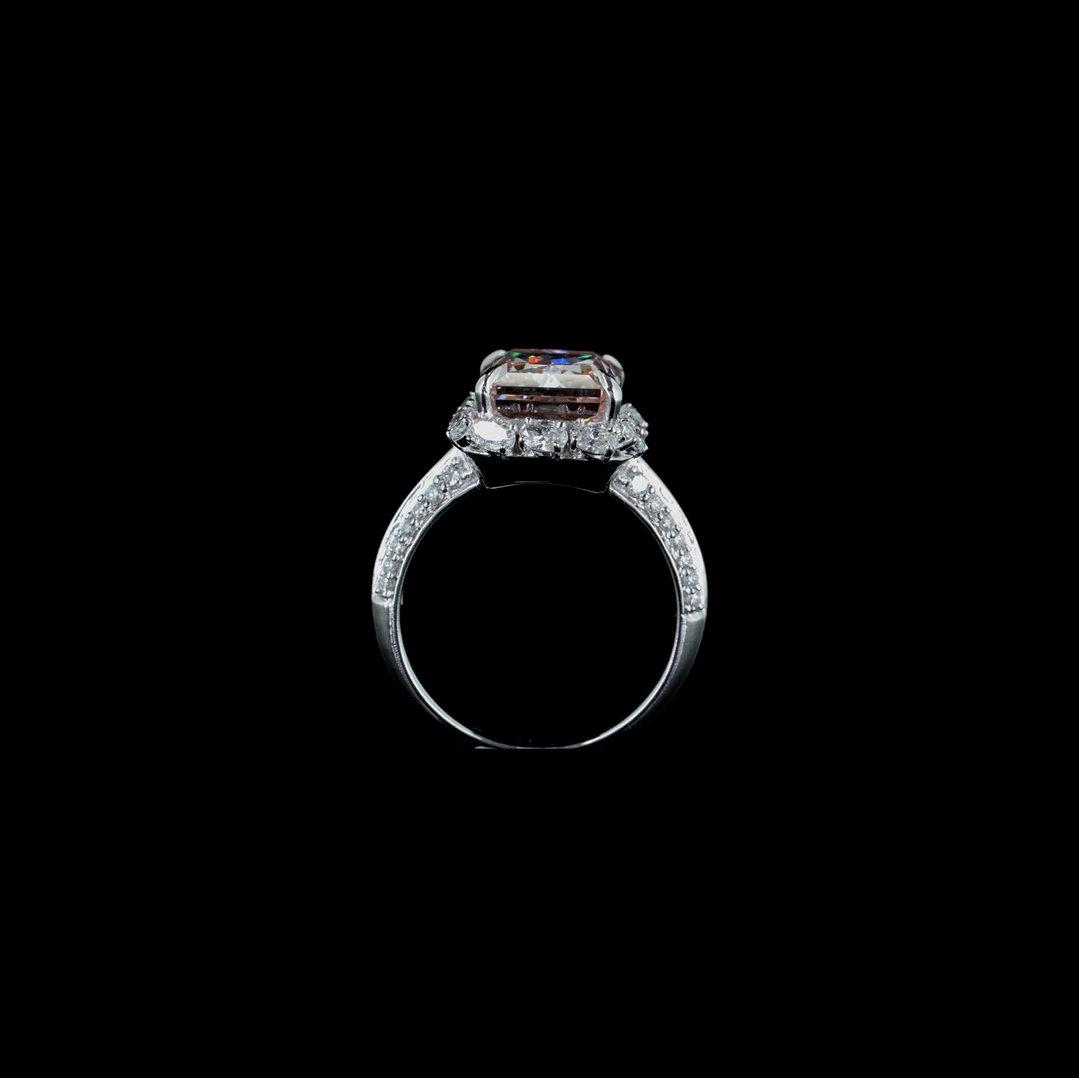 5.00 ct. Pink Round Lab Diamond Halo Ring