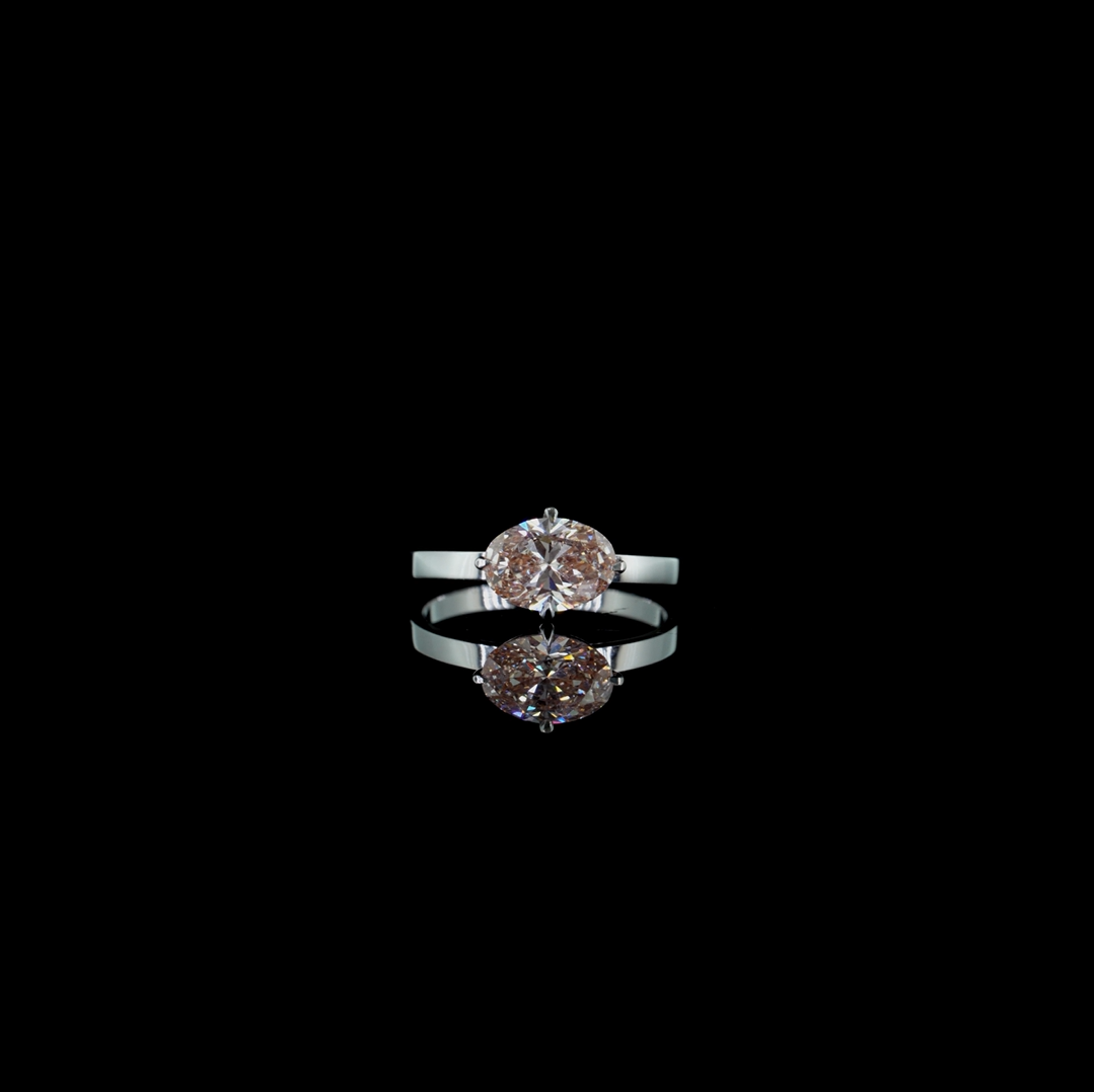 1.50 ct. Pink Oval Lab Diamond Solitaire Ring