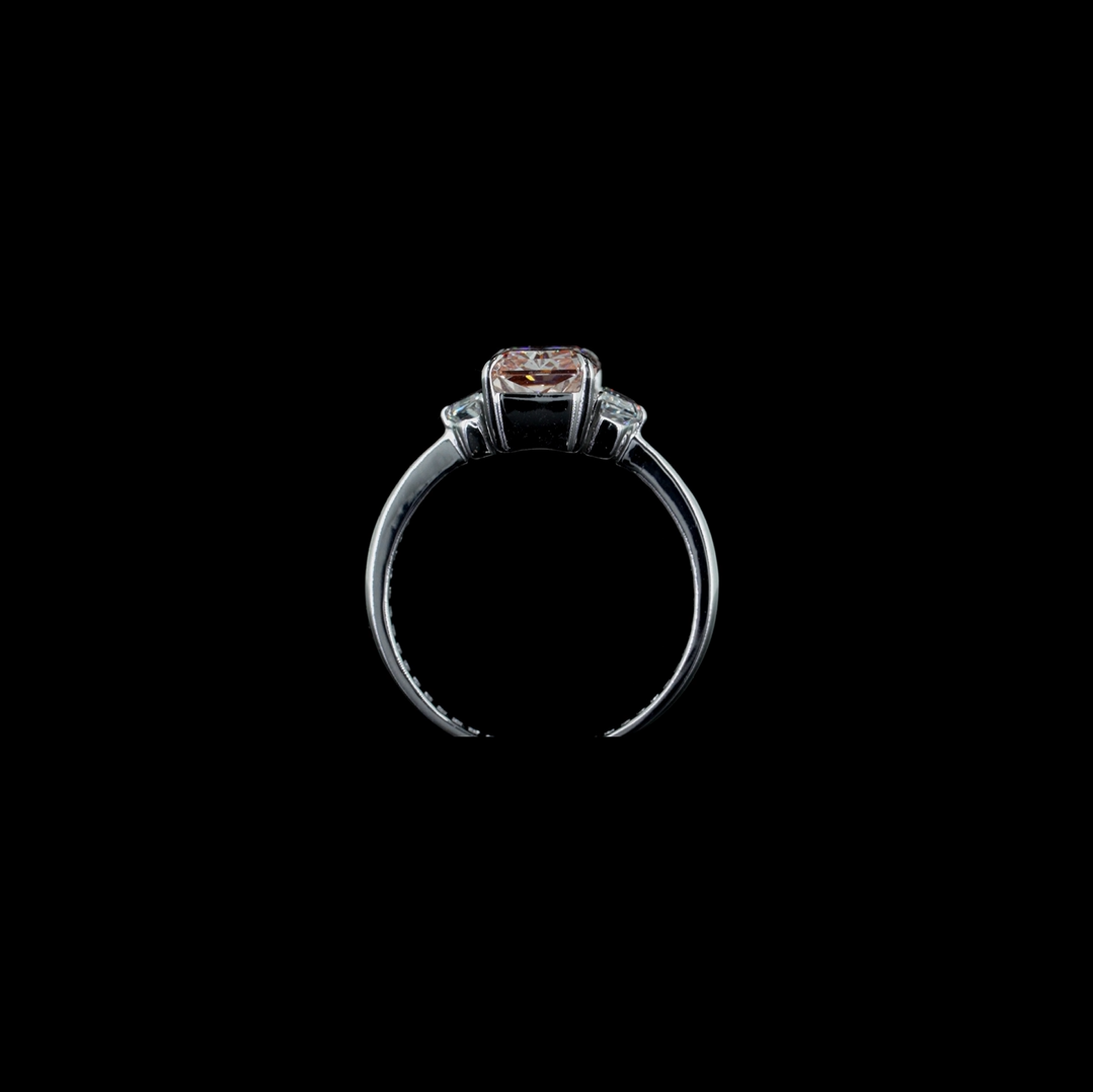 2.30 ct. Pink Radiant Lab Diamond Three-Stone Ring