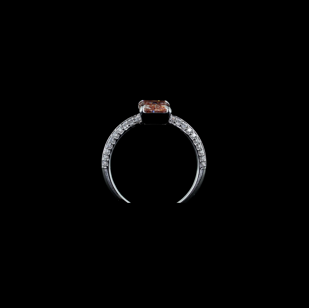 2.00 ct. Pink Radiant Lab Diamond Halo Ring