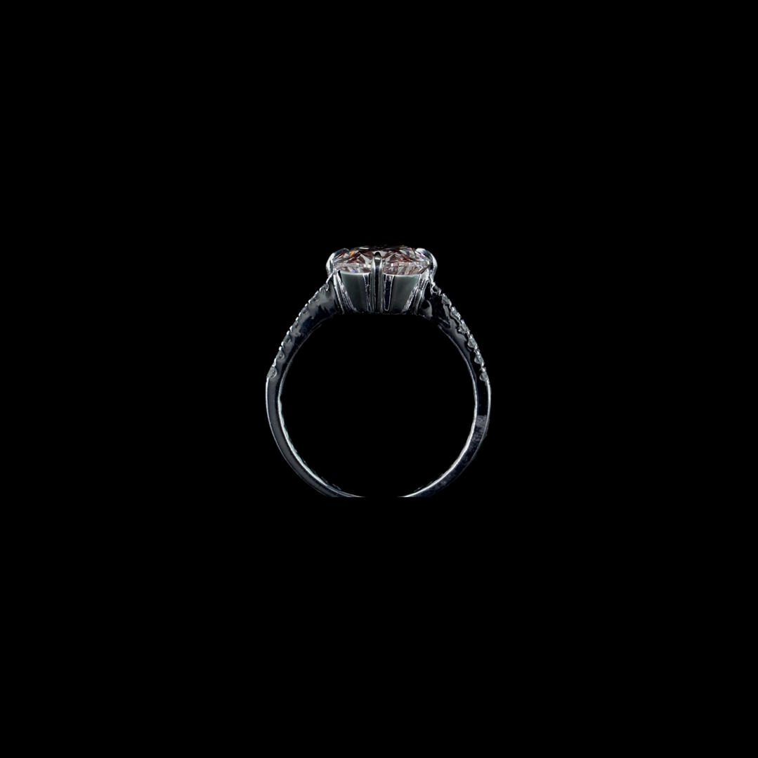 4.08 ct. Pink Oval Lab Diamond Ring