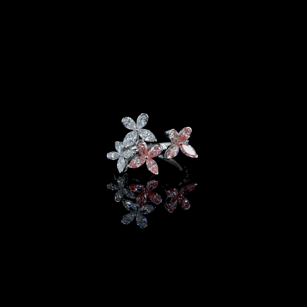0.46 ct. Pink Marquise Lab Diamond Butterfly Ring