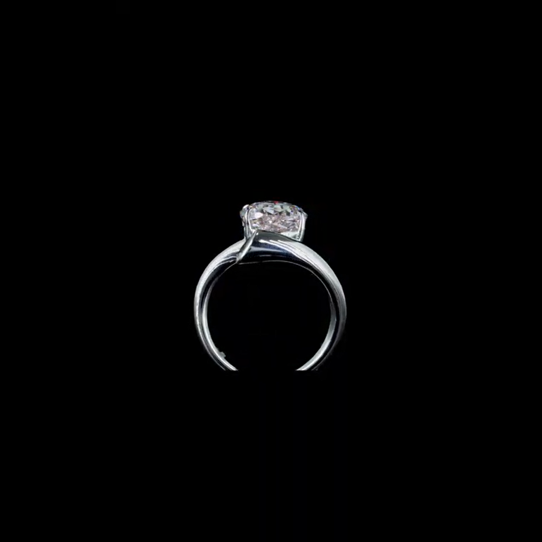 4.04 ct. Pink Pear Lab Diamond Ring