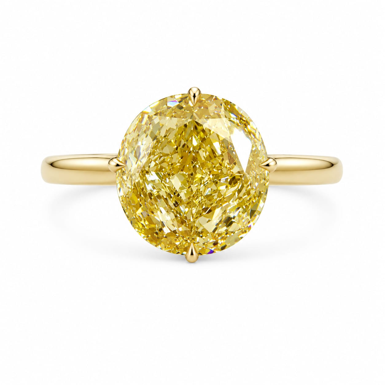 8.51 ct. Yellow Radiant Lab Diamond Ring