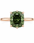 3.07 ct. Green Cushion Lab Diamond Solitaire Ring