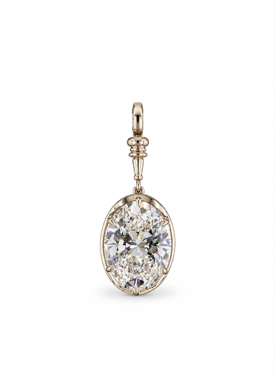 10.03 ct. White Oval Lab Diamond Pendant