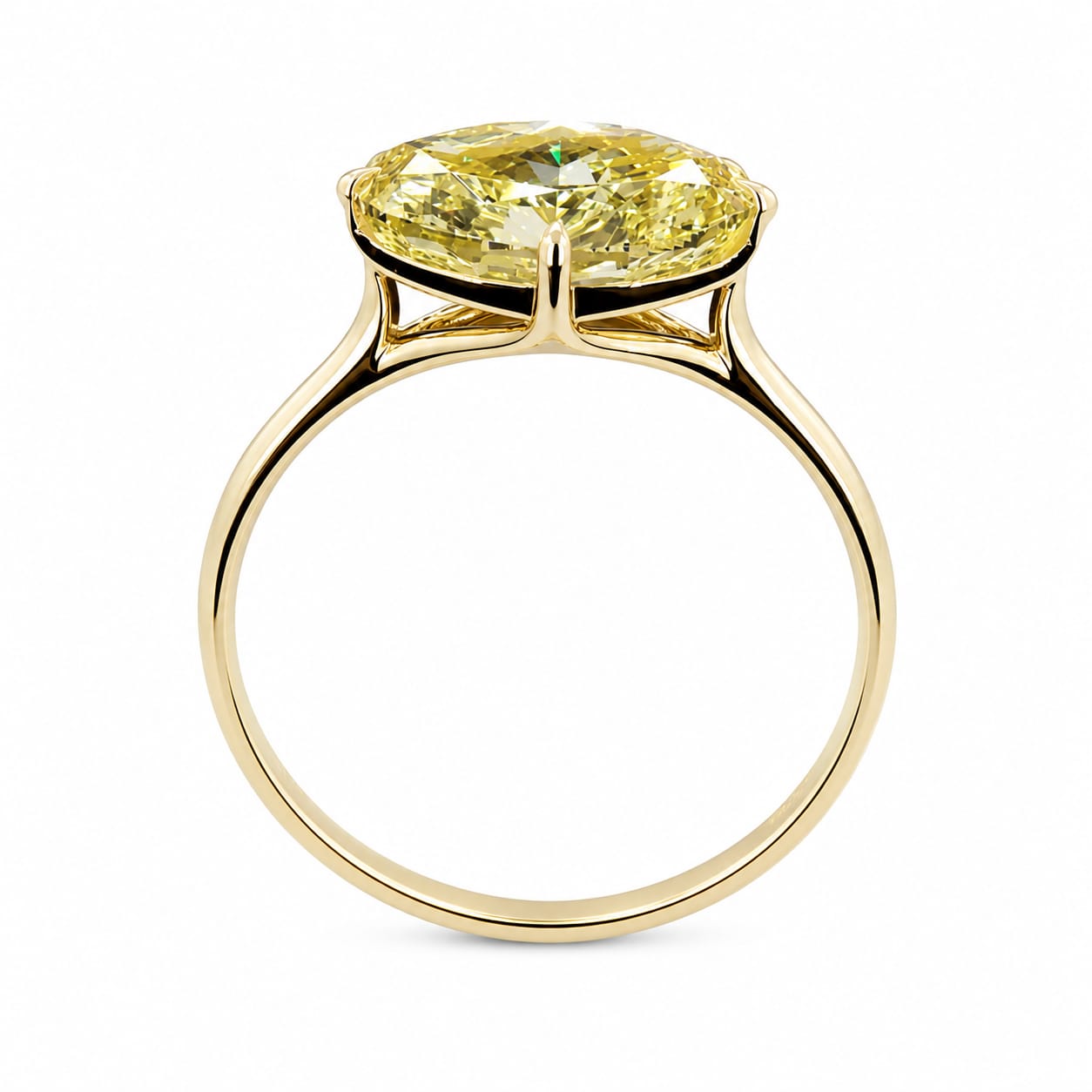 8.51 ct. Yellow Radiant Lab Diamond Ring