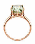 3.07 ct. Green Cushion Lab Diamond Solitaire Ring