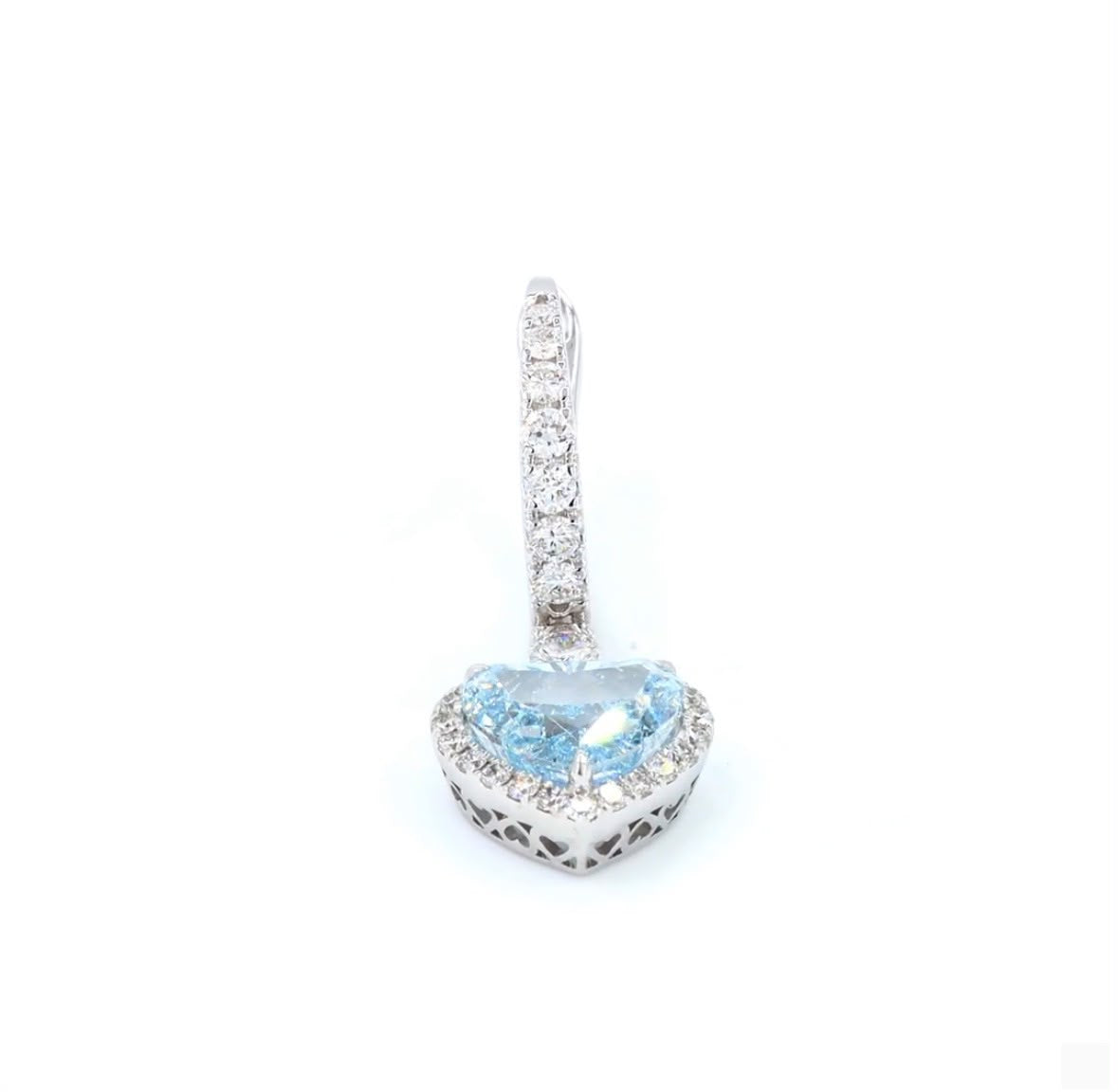 3.70 ct. Blue Lab-Grown Diamond Heart Earrings