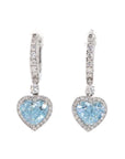 3.70 ct. Blue Lab-Grown Diamond Heart Earrings