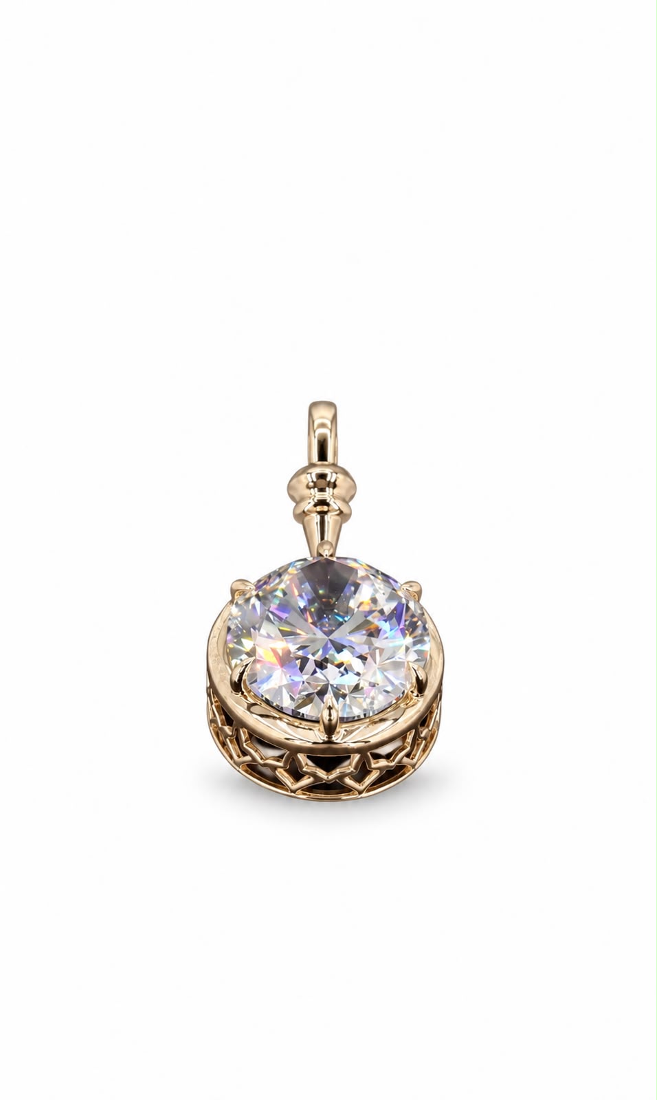 10.03 ct. White Oval Lab Diamond Pendant