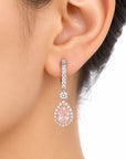 3.08 ct. Pink Pear Lab Diamond Drop Earrings