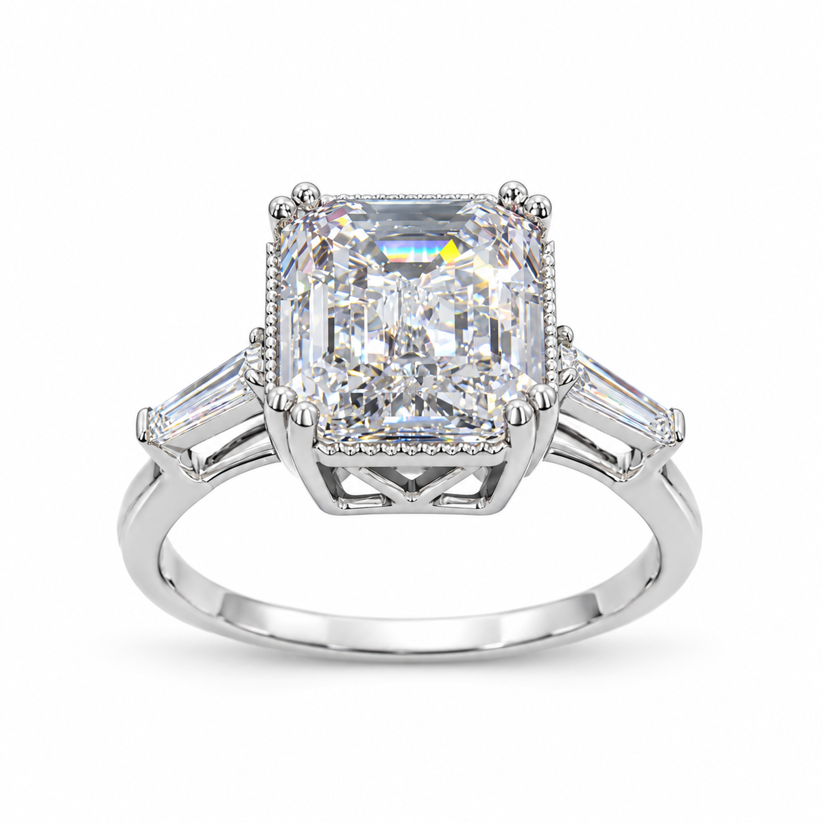 4.04 ct. Emerald Cut Lab Diamond Ring