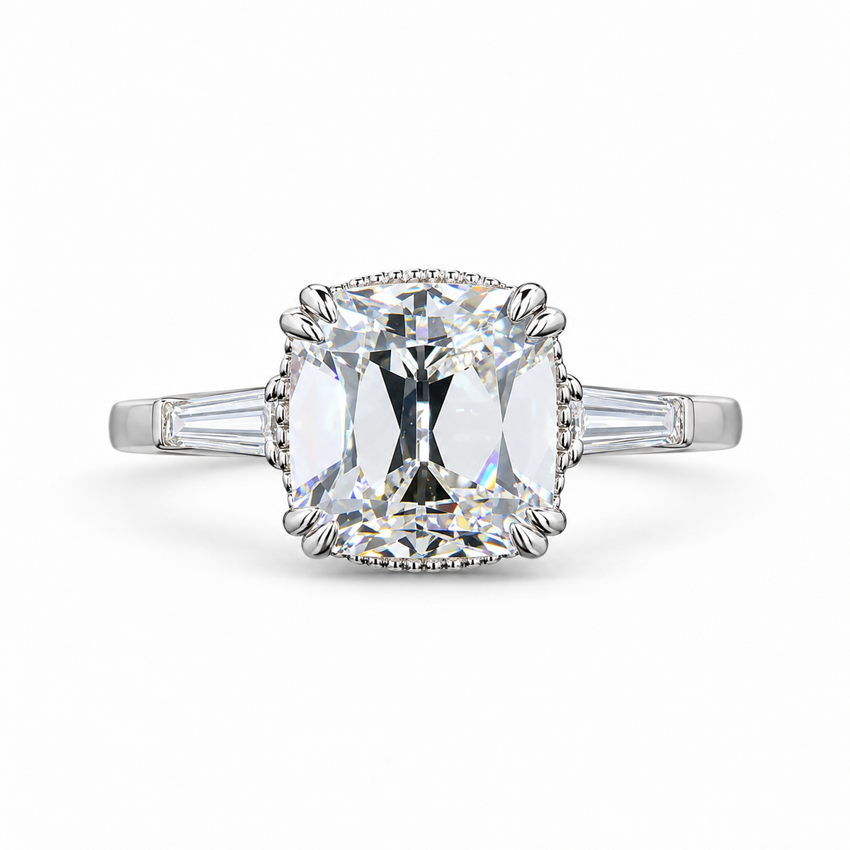 3.31 ct. Old Mine Cusion Lab Diamond Ring