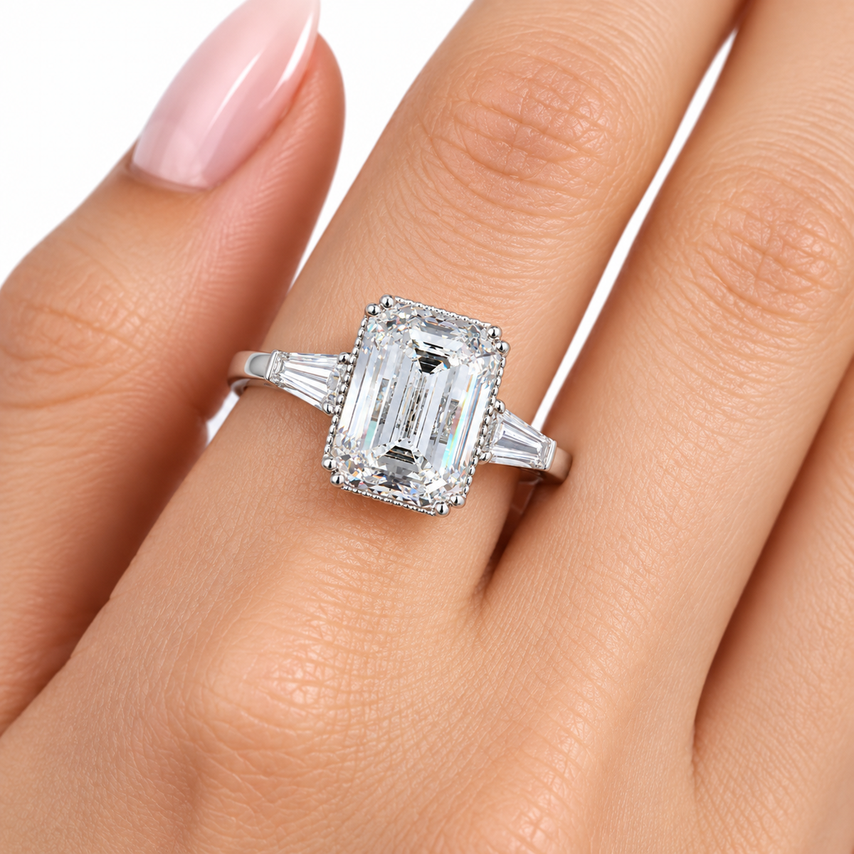 4.04 ct. Emerald Cut Lab Diamond Ring
